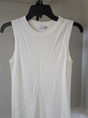 Staccato Cream Ribbed Sleeveless Tank